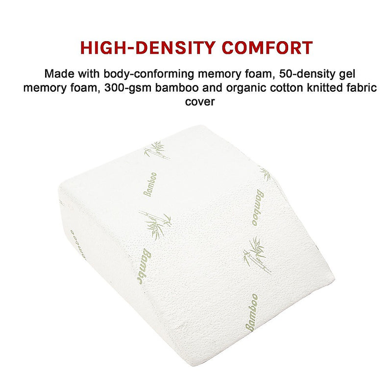 Dealsmate Wedge Elevation Pillow Cool Gel Memory Foam Leg Raiser Support Cushion
