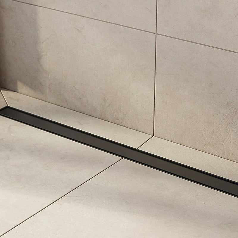 Dealsmate 1000mm Tile Insert Bathroom Shower Black Grate Drain w/Centre outlet Floor Waste