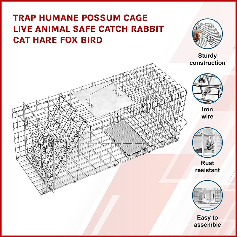 Dealsmate Trap Humane Possum Cage Live Animal Safe Catch Rabbit Cat Hare Fox Bird
