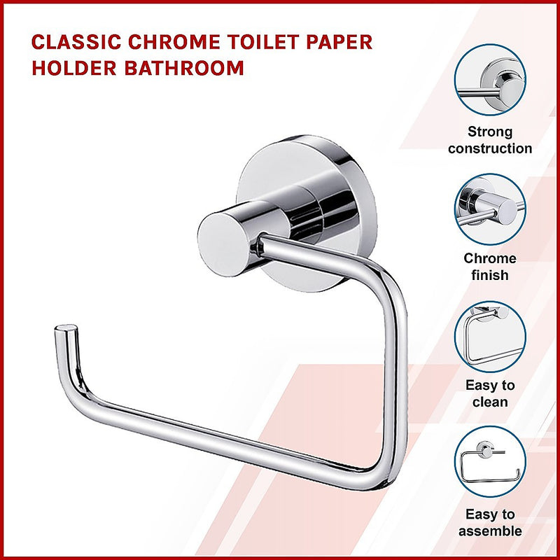 Dealsmate Classic Chrome Toilet Paper Holder Bathroom