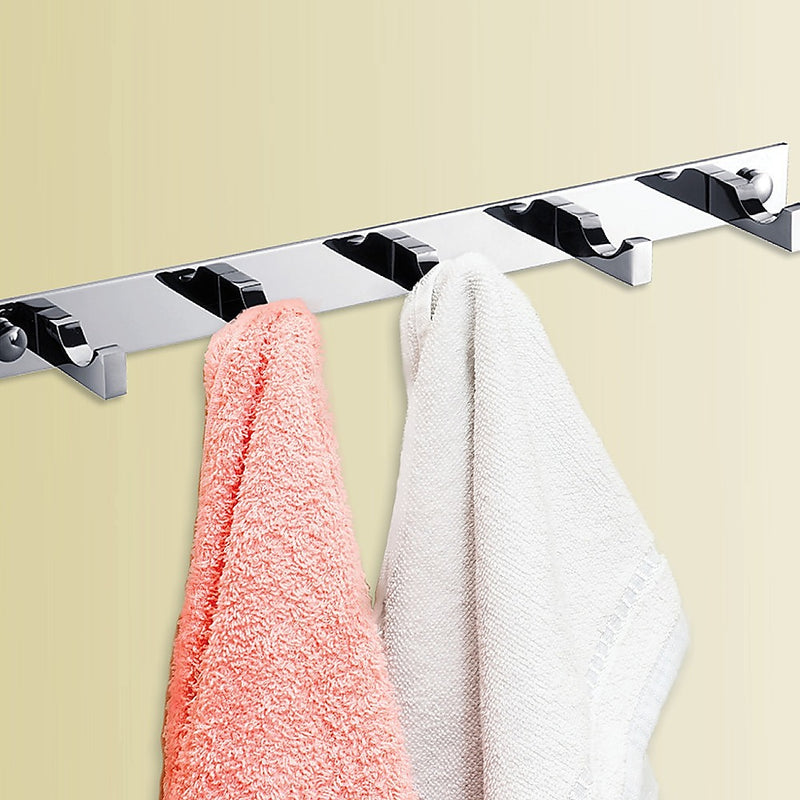 Dealsmate 5-Hook Bathroom Robe and Towel Rail Bar Rack