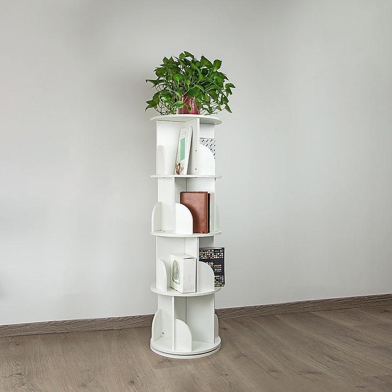 Dealsmate 360-degree Rotating 4 Tier Display Shelf Bookcase Organiser
