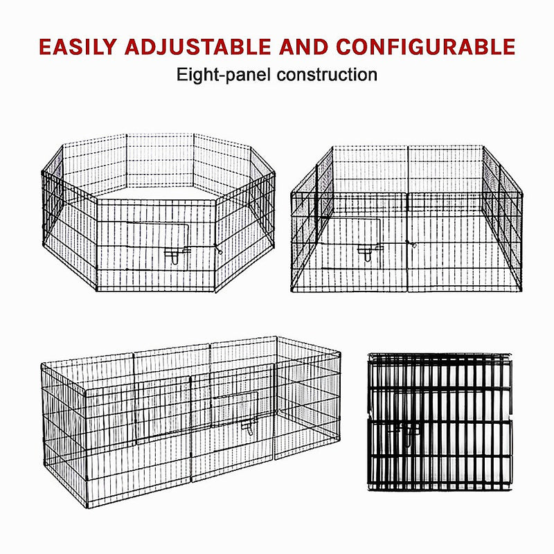 Dealsmate 24 8 Panel Pet Dog Playpen Puppy Exercise Cage Enclosure Fence Play Pen