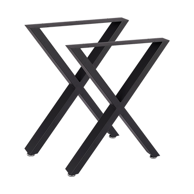 Dealsmate X-Shaped Table Bench Desk Legs Retro Industrial Design Fully Welded - Black