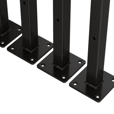 Dealsmate 20cm Floating Shelf Brackets Industrial Metal Shelving Supports 4-Pack - Black