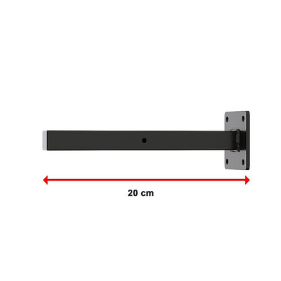 Dealsmate 20cm Floating Shelf Brackets Industrial Metal Shelving Supports 4-Pack - Black
