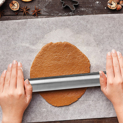 Dealsmate Professional Rolling Pin for Baking Premium 304 Stainless Steel Kitchen Rod