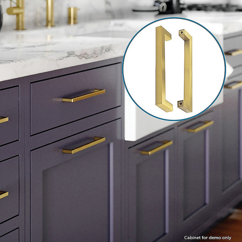 Dealsmate 15x Brushed Brass Drawer Pulls Kitchen Cabinet Handles - Gold Finish 256mm