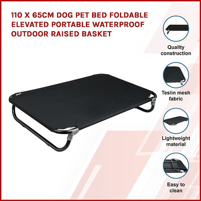 Dealsmate 110 x 65cm Dog Pet Bed Foldable Elevated Portable Waterproof Outdoor Raised Basket