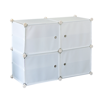 Dealsmate White Cube DIY Shoe Cabinet Rack Storage Portable Stackable Organiser Stand