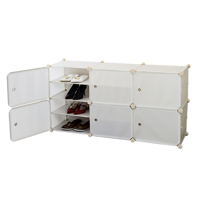 Dealsmate White Cube DIY Shoe Cabinet Rack Storage Portable Stackable Organiser Stand