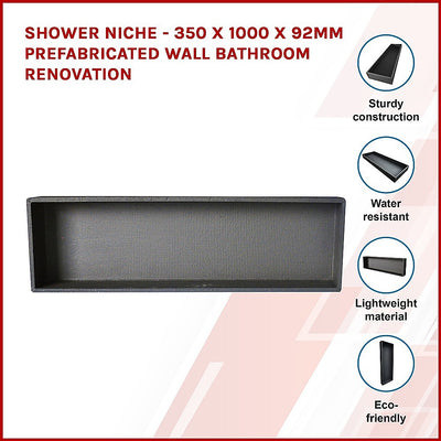 Dealsmate Shower Niche - 350 x 1000 x 92mm Prefabricated Wall Bathroom Renovation