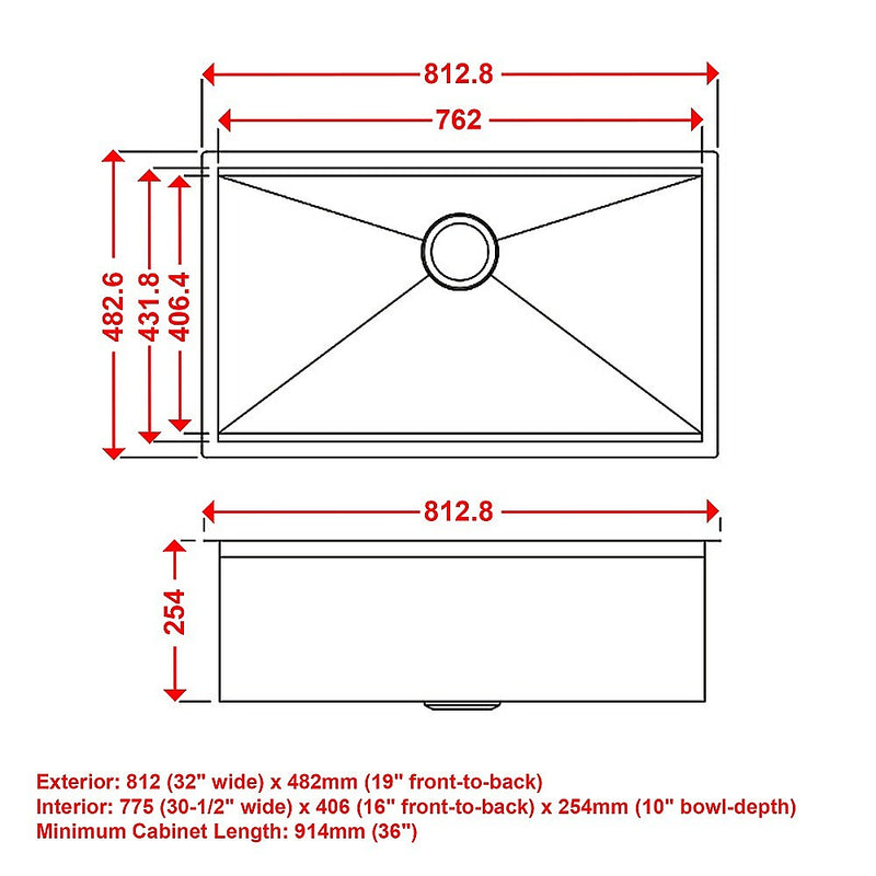 Dealsmate BRIENZ 32-inch Nano Workstation Ledge Undermount 16 Gauge Stainless Steel Kitchen Sink Single Bowl