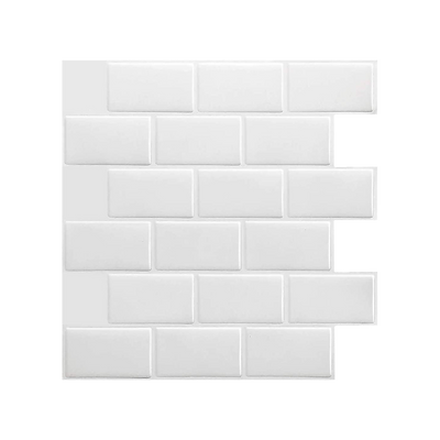 Dealsmate Tiles 3D Peel and Stick Wall Tile Subway White (30 x 30cm x 10 sheets)