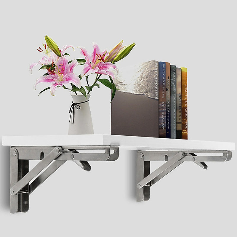 Dealsmate 2x 20 Stainless Steel Folding Table Bracket Shelf Bench 50kg Load Heavy Duty
