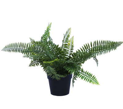 Dealsmate Small Potted Artificial Dark Green Fern Plant UV Resistant 20cm