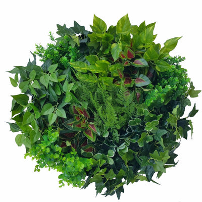 Dealsmate Artificial Green Wall Disk Art 60cm - Mixed Fern & Ivy