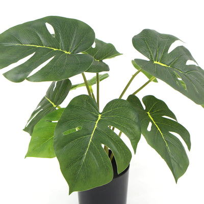 Dealsmate Potted Artificial Split Philodendron Plant With Real Touch Leaves 35cm