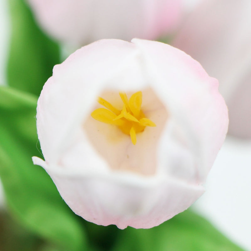 Dealsmate Flowering Pink Artificial Tulip Plant Arrangement With Ceramic Bowl 35cm