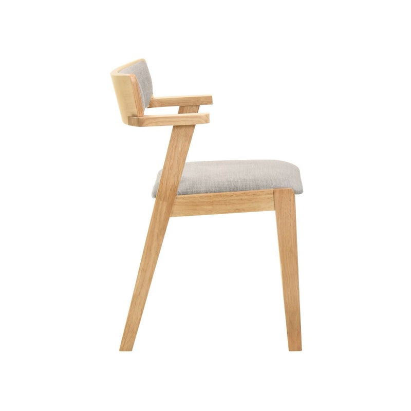 Dealsmate Elmo Dining Chair with Arm Rest in Natural