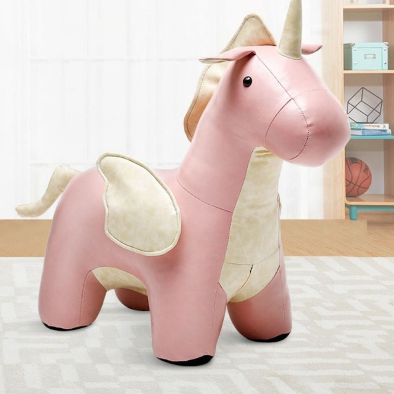 Dealsmate Wendy Wooden Pink Unicorn Princess Kiddie Chair