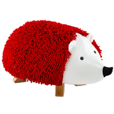 Dealsmate Lira Red Hedgehog Ottoman With Solid Wood Footrest