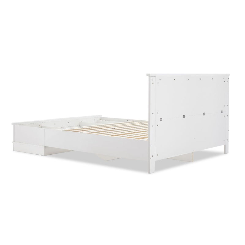 Dealsmate Margaux White Coastal Lifestyle Bedframe with Storage Drawers Double