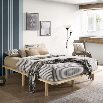 Dealsmate Platform Bed Base Frame Wooden Natural Single Pinewood