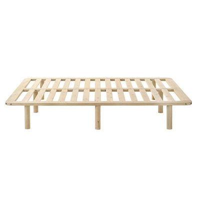 Dealsmate Platform Bed Base Frame Wooden Natural Double Pinewood