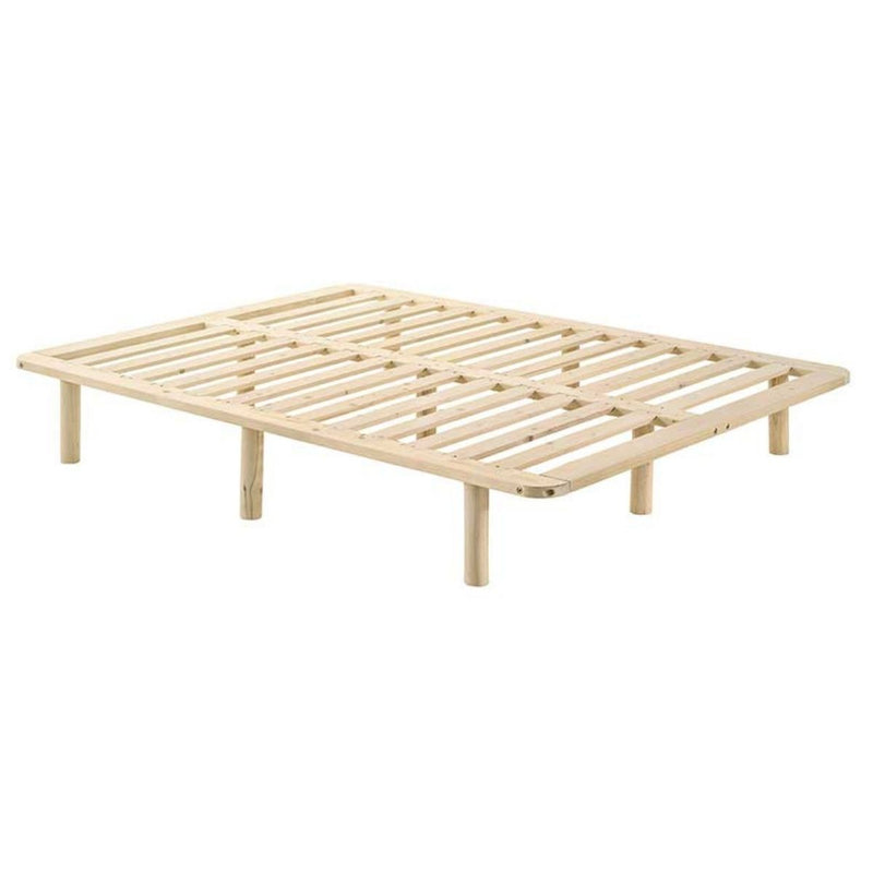Dealsmate Platform Bed Base Frame Wooden Natural Queen Pinewood