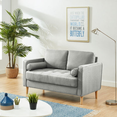 Dealsmate Cassandra 2 Seater Sofa Loveseat Couch Light Grey