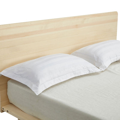 Dealsmate Natural Solid Wood Bed Frame Bed Base with Headboard Double