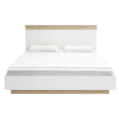 Dealsmate Aiden Industrial Contemporary White Oak Bed Frame King Size