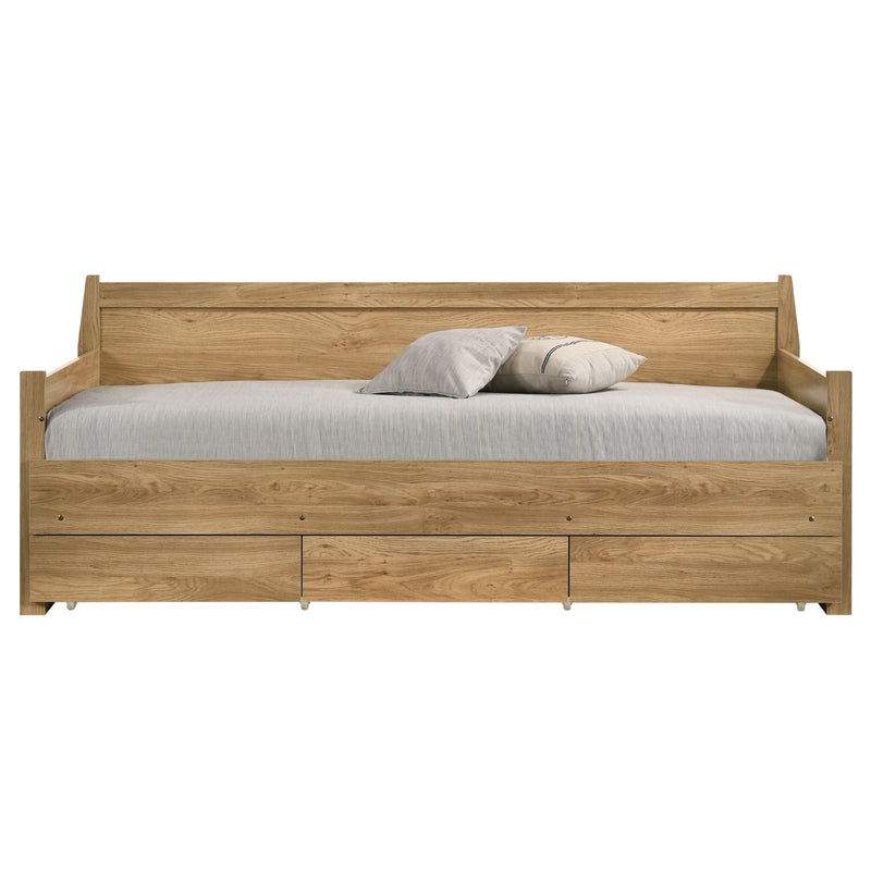 Dealsmate Mica Natural Wooden Day Bed with 3 Drawers Sofa Bed Frame