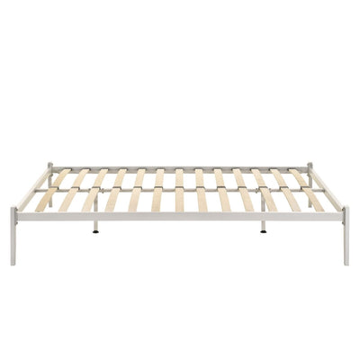 Dealsmate Metal Bed Base Frame Platform Foundation White - Queen