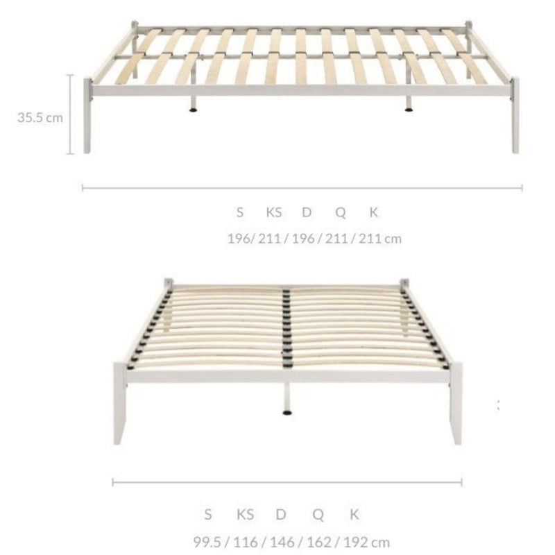 Dealsmate Metal Bed Base Frame Platform Foundation White - King