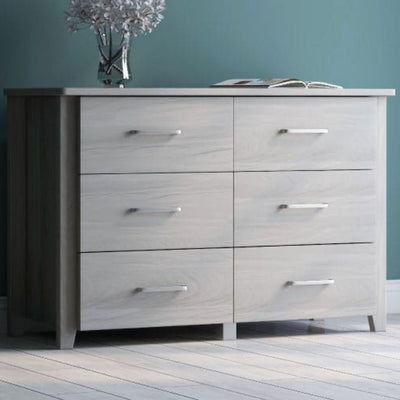 Dealsmate White 6 Chest of Drawers Bedroom Cabinet Storage Tallboy Dresser