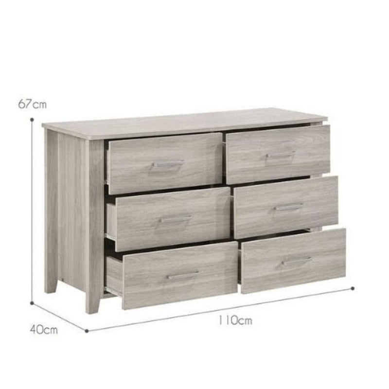 Dealsmate White 6 Chest of Drawers Bedroom Cabinet Storage Tallboy Dresser