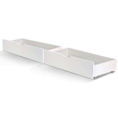 Dealsmate  2x Bed Frame Storage Drawers Trundle White