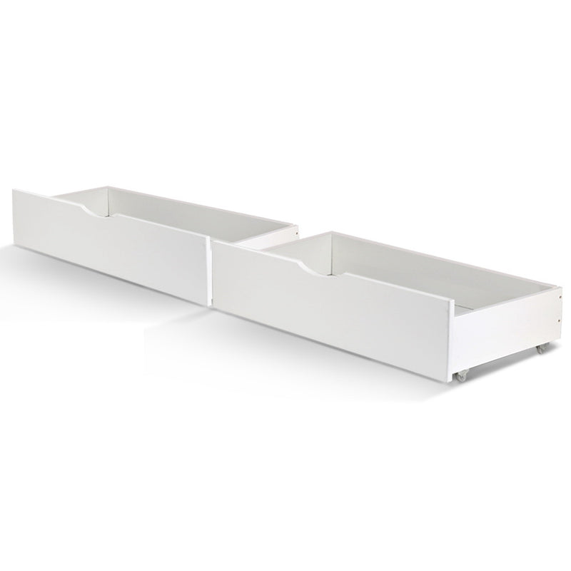 Dealsmate  2x Bed Frame Storage Drawers Trundle White
