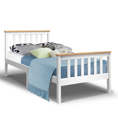Dealsmate  Single Wooden Bed Frame Bedroom Furniture Kids
