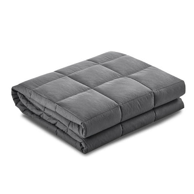 Dealsmate Weighted Blanket Adult 5KG Heavy Gravity Blankets Microfibre Cover Calming Relax Anxiety Relief Grey