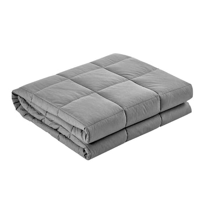 Dealsmate Giselle Bedding 7KG Microfibre Weighted Gravity Blanket Relaxing Calming Adult Light Grey