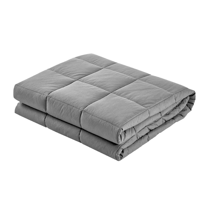 Dealsmate Giselle Bedding 7KG Microfibre Weighted Gravity Blanket Relaxing Calming Adult Light Grey