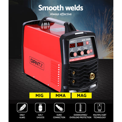 Dealsmate  300 Amp Inverter Welder DC MIG MMA Gas Gasless Welding Machine Portable