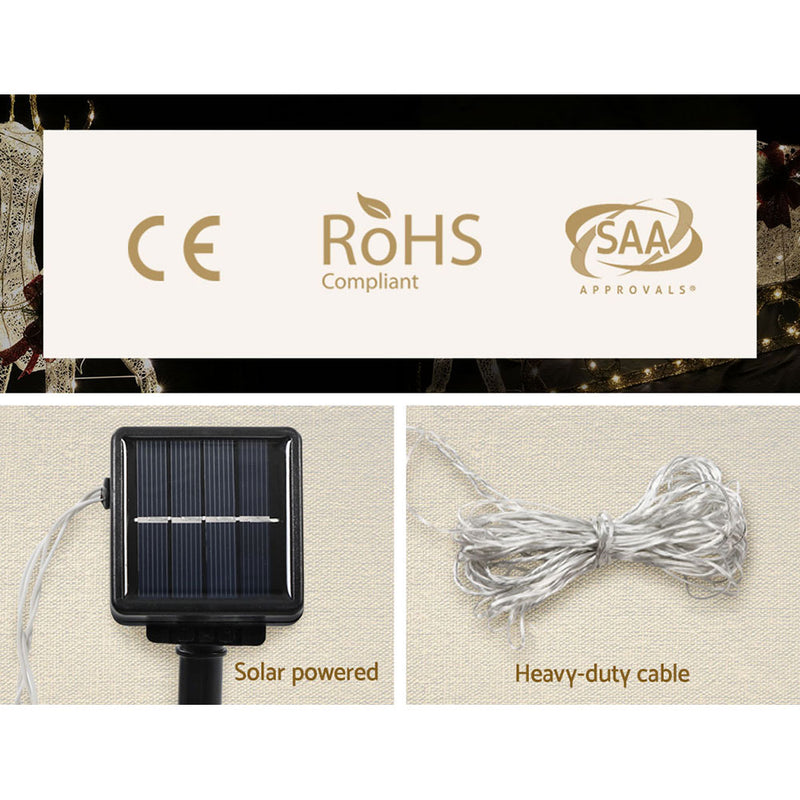 Dealsmate  Christmas Motif Lights LED Rope Reindeer Waterproof Solar Powered