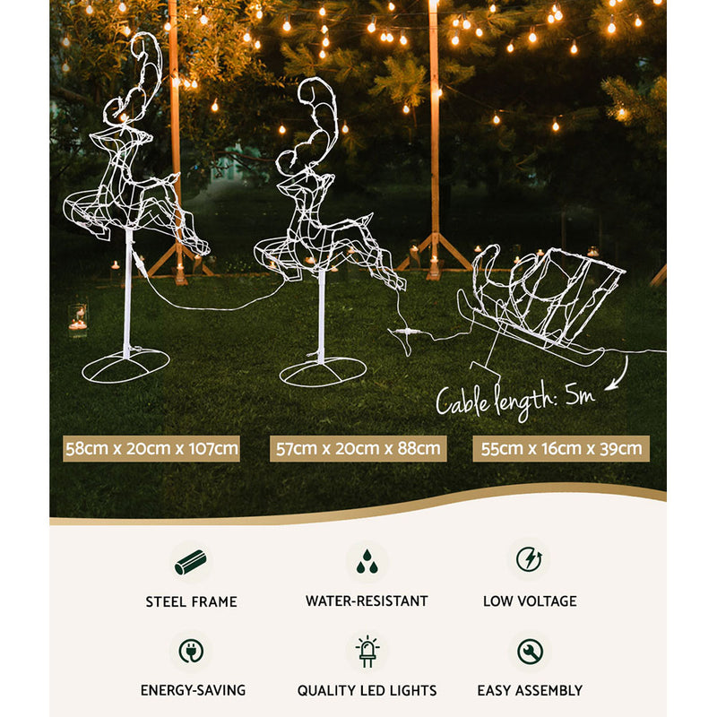 Dealsmate  Christmas Motif Lights LED Rope Reindeer Waterproof Outdoor Xmas