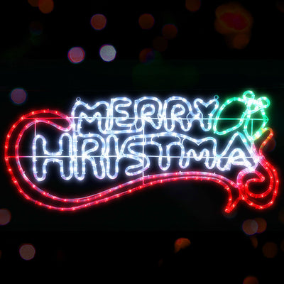 Dealsmate  Christmas Motif Lights LED Rope Merry Xmas Waterproof Colourful