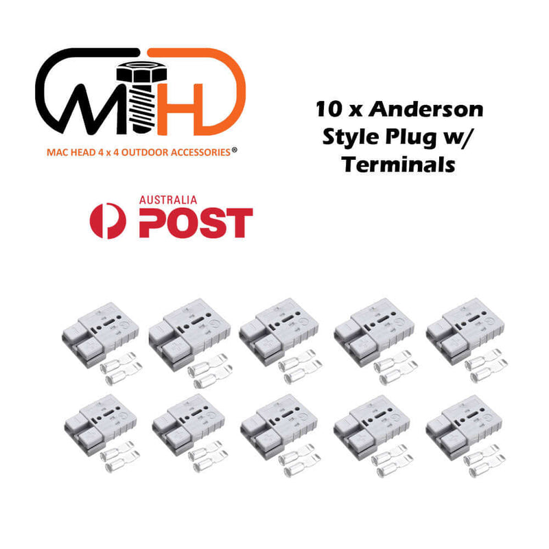 Dealsmate 10x Anderson Style Plug connector 50AMP Caravan Trailer Solar 6AWG GREY