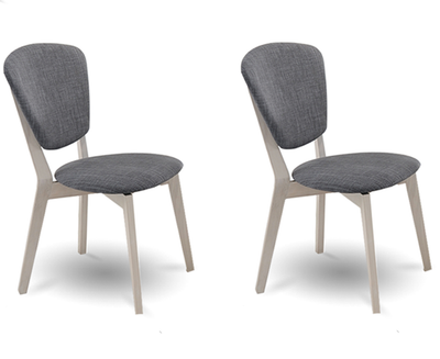 Dealsmate Set of 2 Dining Chair Solid hardwood White Wash